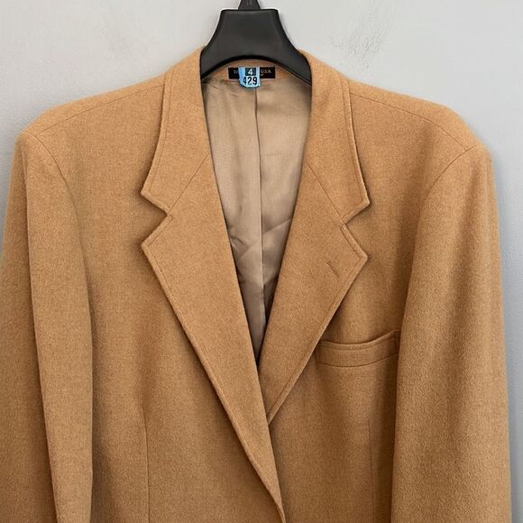 Orvis Men’s 46 L Camelhair Sports Coat blazer tan Camel hair Vintage Made in USA - Picture 4 of 16